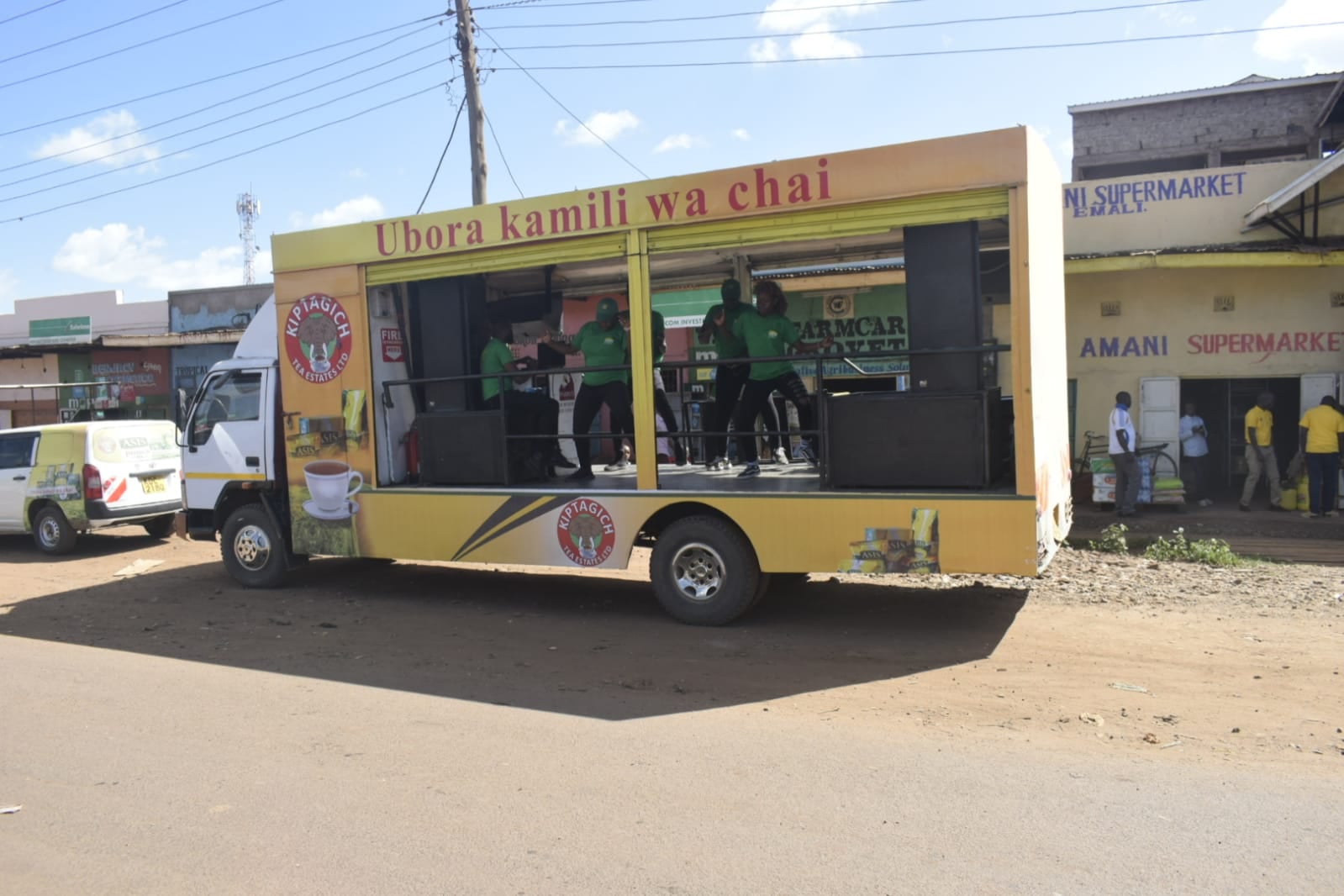 Road show truck at a music festival in Kenya